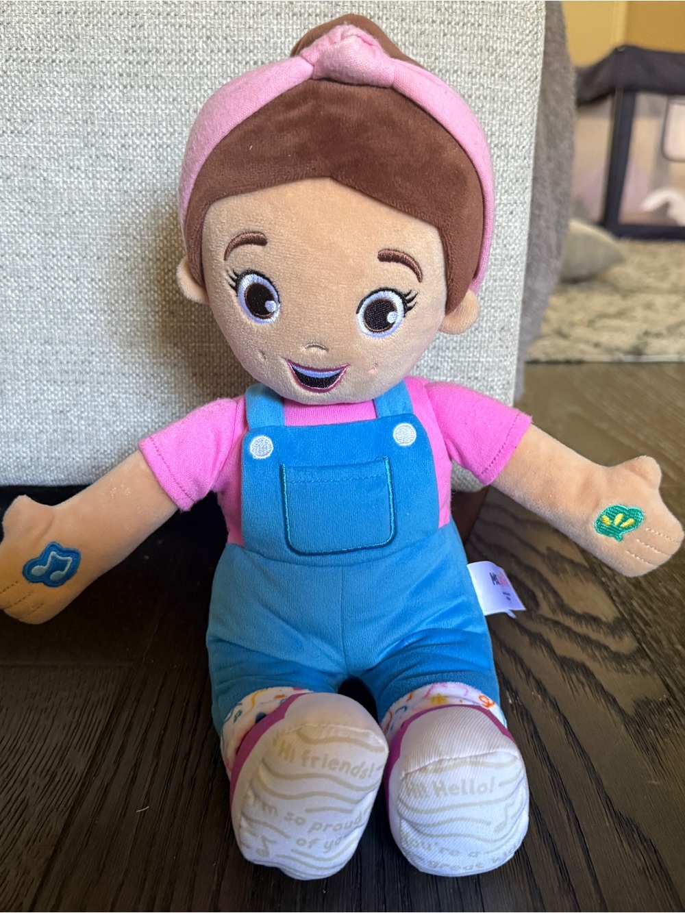 Pink & Blue Plush Ms. Rachel Doll - Soft Playtime Companion